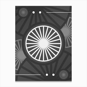 Abstract Geometric Glyph Array in White and Gray n.0037 Canvas Print