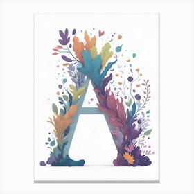 Colorful Letter A Illustration 131 Canvas Print