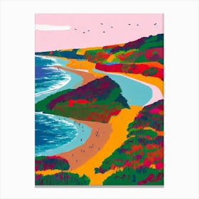 Cromer Beach, Norfolk Hockney Style Canvas Print