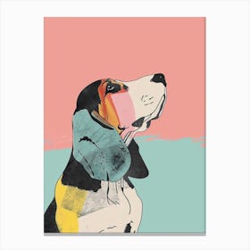 Basset Hound Dog Pastel Line Painting 2 Canvas Print