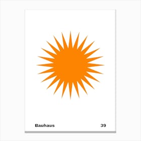 Geometric Bauhaus Poster Orange 39 Canvas Print
