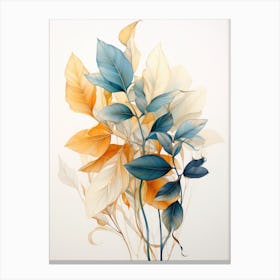 'Blue And Orange Leaves' Leinwandbilder