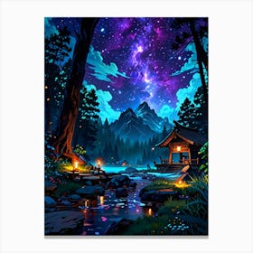 Night In The Forest 4 Canvas Print