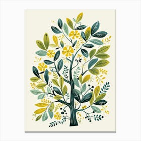 Balsam Tree Flat Illustration 3 Canvas Print