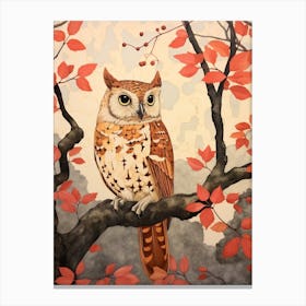 Bird Illustration Eastern Screech Owl 2 Canvas Print
