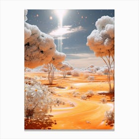 Orange Trees In The Desert Cosmic stardust Canvas Print