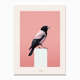 Minimalist Crow 3 Bird Poster Canvas Print