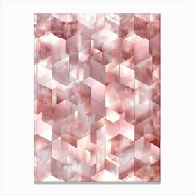 Abstract Pink Cubes Canvas Print