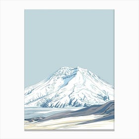 Mount St Helens Usa Color Line Drawing (8) Canvas Print