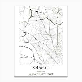 Bethesda,United States Minimalist Map Canvas Print