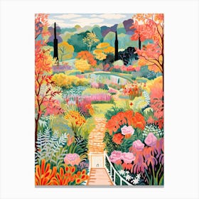 Giverny Gardens, France In Autumn Fall Illustration 0 Canvas Print