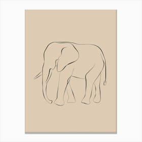 Elephant - Line Drawing Canvas Print