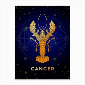 Cancer Zodiac Sign — Zodiac golden sign Canvas Print