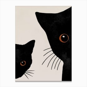 Two Black Cats Canvas Print