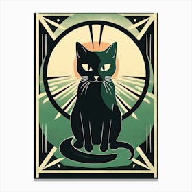 The Sun, Black Cat Tarot Card 1 Canvas Print
