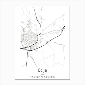 Ecija,Spain Minimalist Map Lienzo