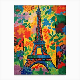 Eiffel Tower Paris France Henri Matisse Style 3 Canvas Print