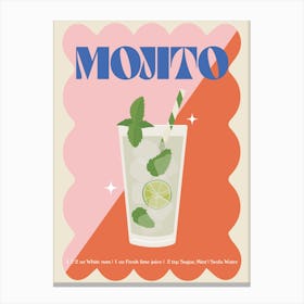 Mojito Cocktail Print Canvas Print
