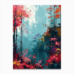 Autumn Forest | Pixel Art Series Canvas Print