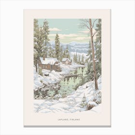 Vintage Winter Poster Lapland Finland 1 Canvas Print