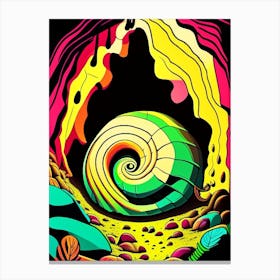 Snail In Cave Pop Art Canvas Print
