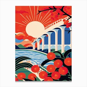 Puente Rio Niteroi, Brazil, Colourful 4 Canvas Print