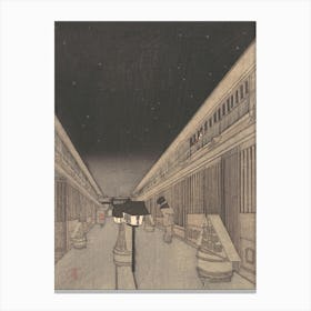 Main Street Of The Yoshiwara On A Starlight Night Canvas Print
