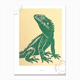 Iguana Bold Block 3 Poster Canvas Print