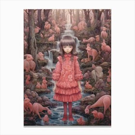 Girl In The Forest Canvas Print