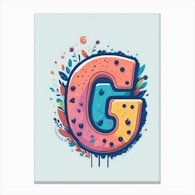 Colorful Letter G Illustration 14 Canvas Print