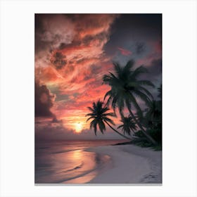 Sunset On The Beach 6 Canvas Print