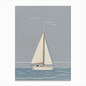 Blue Sailboat Canvas Print