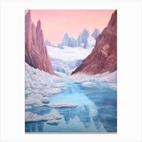 Dreamy Winter Painting Los Glaciares National Park Argentina 3 Canvas Print