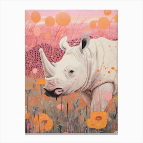 Polka Dot Rhino 2 Canvas Print