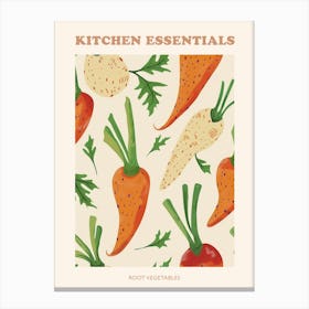 Root Vegetables Pattern Poster 4 Canvas Print