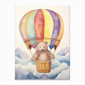 Baby Wombat In A Hot Air Balloon Canvas Print