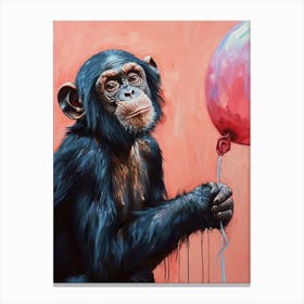 Cute Bonobo 3 With Balloon Canvas Print