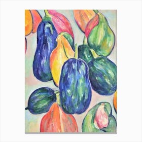 Papaya 1 Vintage Sketch Fruit Canvas Print