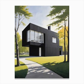 Minimalist Modern House Illustration (60) Canvas Print