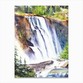 Sunwapta Falls, Canada Water Colour  (2) Canvas Print