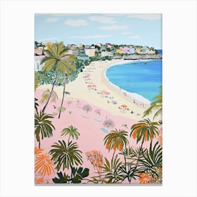 Orient Bay Beach, St Martin, Matisse And Rousseau Style 2 Canvas Print