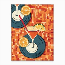 Tiled Orange Martini Canvas Print