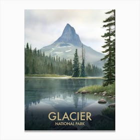 Glacier National Park Vintage Travel Poster 7 Canvas Print