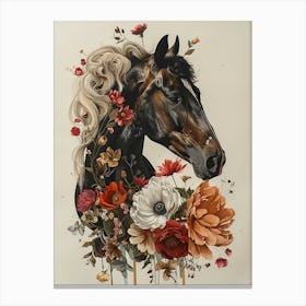 'Floral Horse' Canvas Print