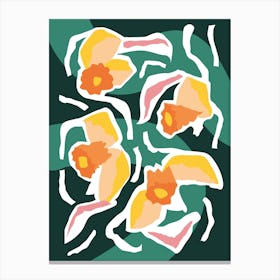 Dark Dancing Daffodils Canvas Print