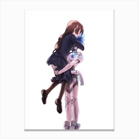 Anime Girl Hugging Anime Girl Canvas Print