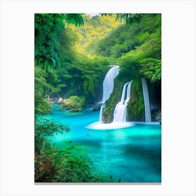 Kawasan Falls, Philippines Realistic Photograph (1) Canvas Print