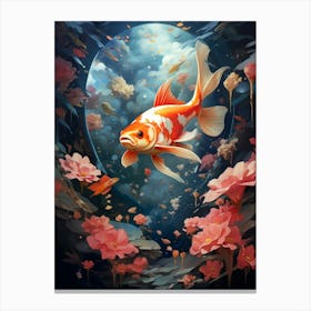 Koi Fish In The Water Canvas Print