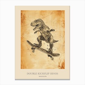 Maiasaura Vintage Dinosaur Poster 2 Canvas Print