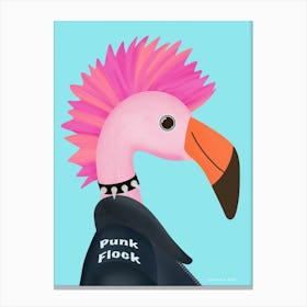 Punk Rock Pink Flamingo Canvas Print